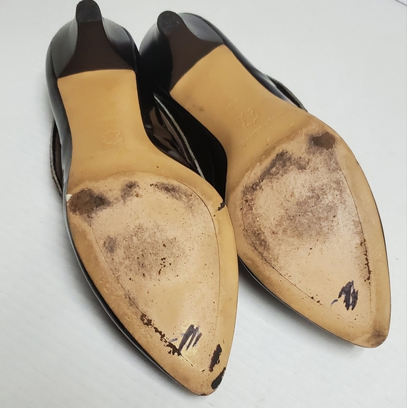 ARTURO CHIANG Patent Leather Calf Hair Cheeta Print Pumps Size 9.5 B - Picture 9 of 10